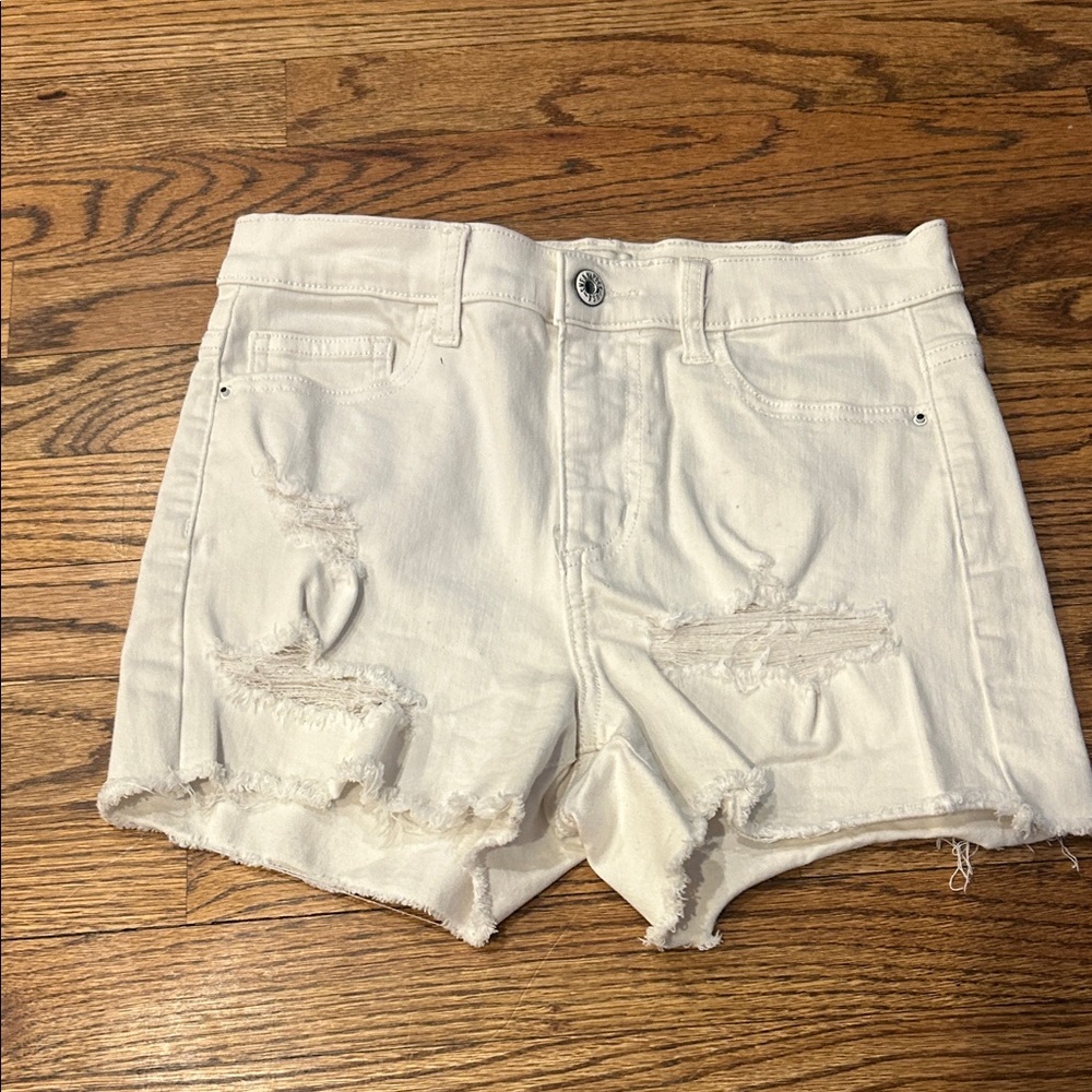 Sneak Peek White Distressed Denim Cutoff Shorts